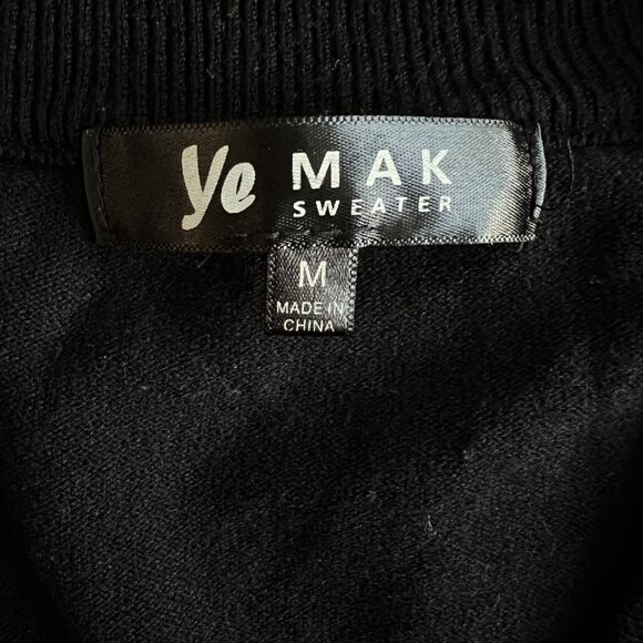 BLACK V NECK BUTTON SWEATER CARDIGAN 3/4 SLEEVE SMALL - Picture 5 of 5